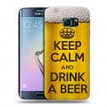 Дизайнерский пластиковый чехол для Samsung Galaxy S6 Edge Пузырьки пива