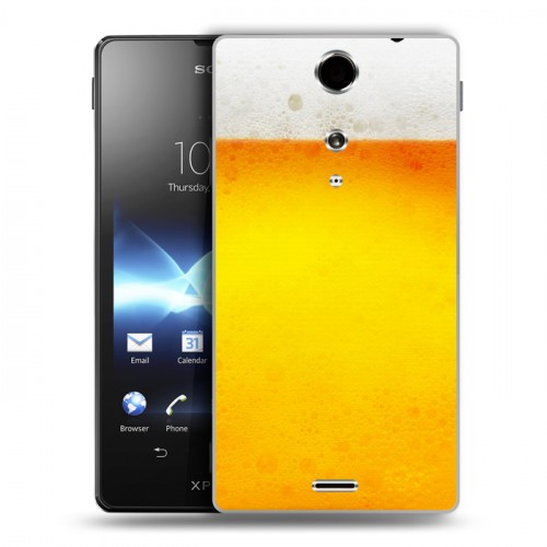 Дизайнерский пластиковый чехол для Sony Xperia TX Пузырьки пива