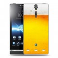 Дизайнерский пластиковый чехол для Sony Xperia S Пузырьки пива