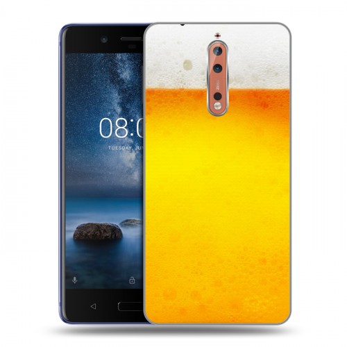 Дизайнерский пластиковый чехол для Nokia 8 Пузырьки пива