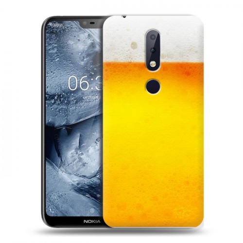 Дизайнерский пластиковый чехол для Nokia 6.1 Plus Пузырьки пива