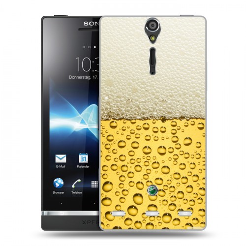 Дизайнерский пластиковый чехол для Sony Xperia S Пузырьки пива