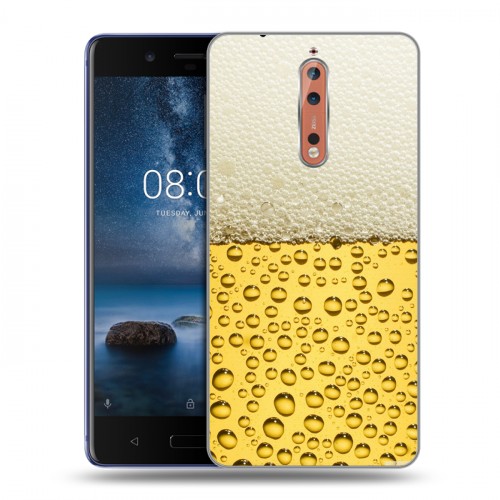 Дизайнерский пластиковый чехол для Nokia 8 Пузырьки пива