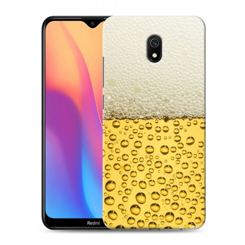 Дизайнерский силиконовый с усиленными углами чехол для Xiaomi RedMi 8A Пузырьки пива