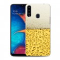 Дизайнерский пластиковый чехол для Samsung Galaxy A20s Пузырьки пива