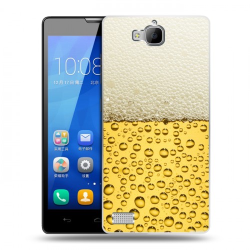 Дизайнерский пластиковый чехол для Huawei Honor 3c Пузырьки пива
