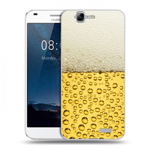 Дизайнерский пластиковый чехол для Huawei Ascend G7 Пузырьки пива