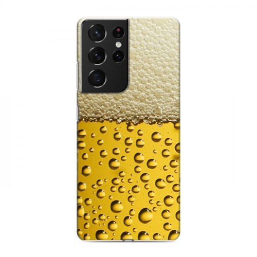 Дизайнерский пластиковый чехол для Samsung Galaxy S21 Ultra Пузырьки пива