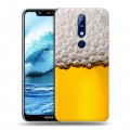 Дизайнерский пластиковый чехол для Nokia 5.1 Plus Пузырьки пива