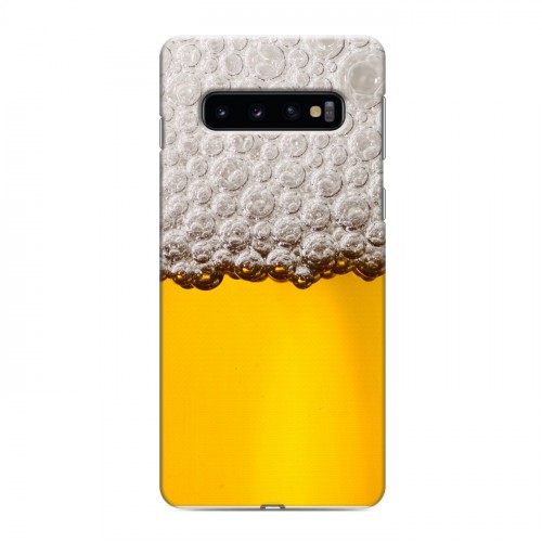 Дизайнерский силиконовый чехол для Samsung Galaxy S10 Пузырьки пива