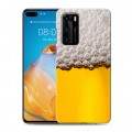 Дизайнерский пластиковый чехол для Huawei P40 Пузырьки пива