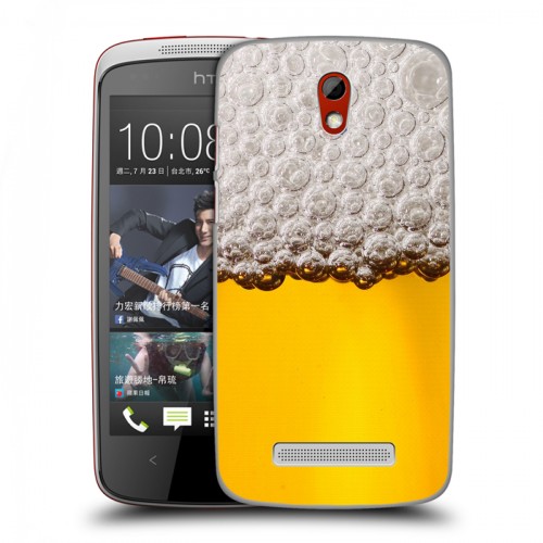 Дизайнерский пластиковый чехол для HTC Desire 500 Пузырьки пива