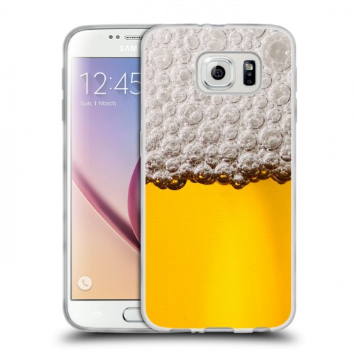Дизайнерский пластиковый чехол для Samsung Galaxy S6 Пузырьки пива