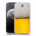 Дизайнерский пластиковый чехол для Lenovo A859 Ideaphone Пузырьки пива