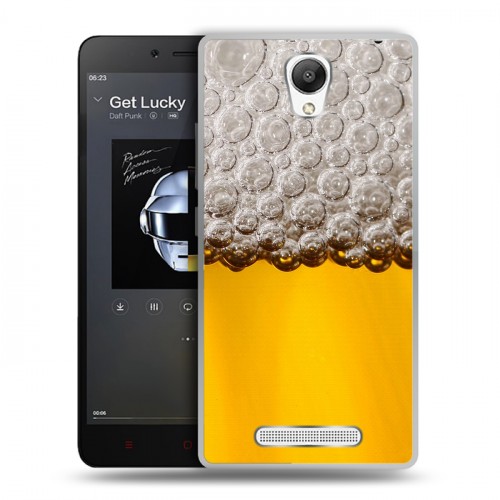 Дизайнерский силиконовый чехол для Xiaomi RedMi Note 2 Пузырьки пива