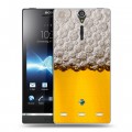 Дизайнерский пластиковый чехол для Sony Xperia S Пузырьки пива