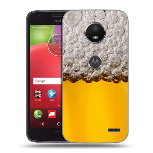 Дизайнерский пластиковый чехол для Motorola Moto E4 Пузырьки пива