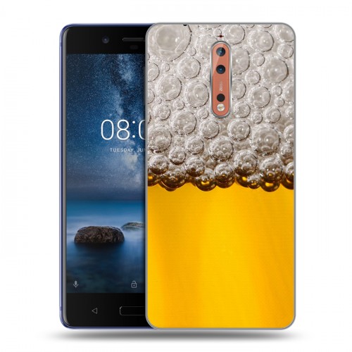 Дизайнерский пластиковый чехол для Nokia 8 Пузырьки пива