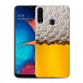 Дизайнерский пластиковый чехол для Samsung Galaxy A20s Пузырьки пива