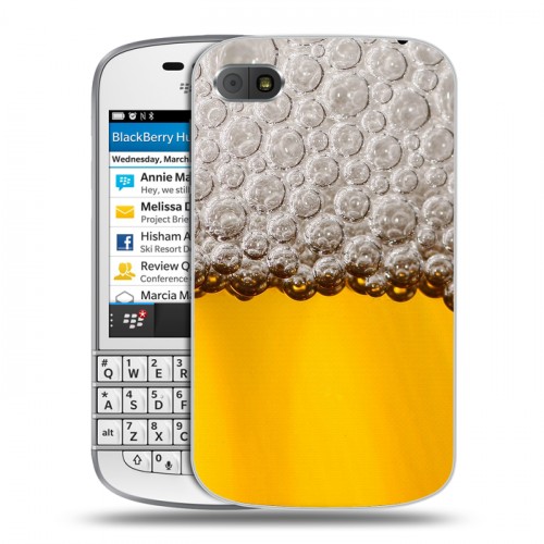 Дизайнерский пластиковый чехол для BlackBerry Q10 Пузырьки пива