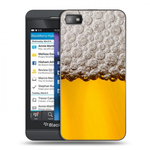 Дизайнерский пластиковый чехол для BlackBerry Z10 Пузырьки пива