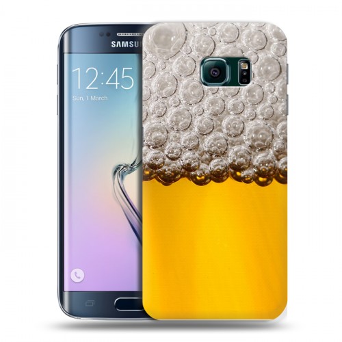 Дизайнерский пластиковый чехол для Samsung Galaxy S6 Edge Пузырьки пива