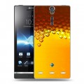 Дизайнерский пластиковый чехол для Sony Xperia S Пузырьки пива