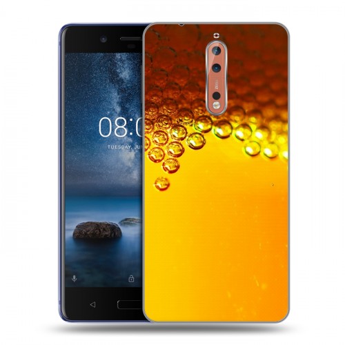 Дизайнерский пластиковый чехол для Nokia 8 Пузырьки пива