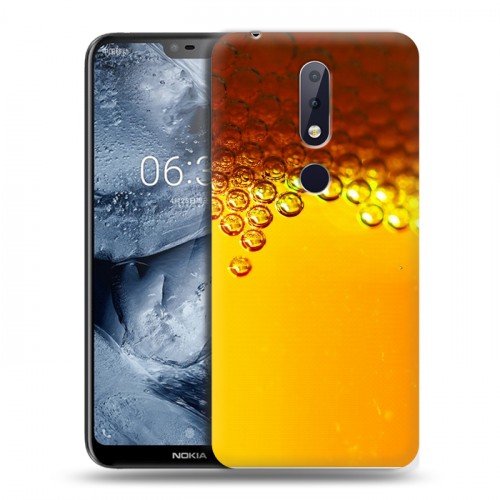 Дизайнерский пластиковый чехол для Nokia 6.1 Plus Пузырьки пива