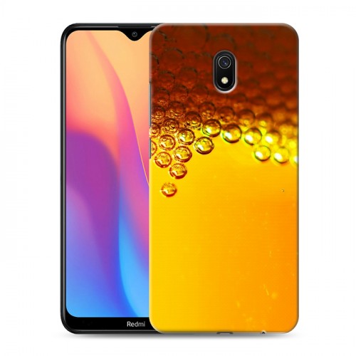 Дизайнерский силиконовый с усиленными углами чехол для Xiaomi RedMi 8A Пузырьки пива