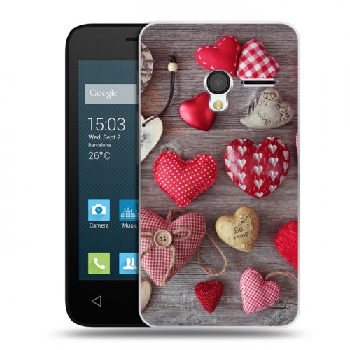 Дизайнерский пластиковый чехол для Alcatel One Touch Pixi 3 (4.0) День Святого Валентина