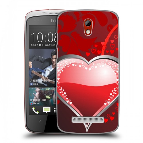 Дизайнерский пластиковый чехол для HTC Desire 500 День Святого Валентина