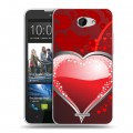 Дизайнерский пластиковый чехол для HTC Desire 516 День Святого Валентина
