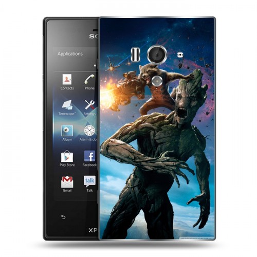 Дизайнерский пластиковый чехол для Sony Xperia acro S Стражи галактики