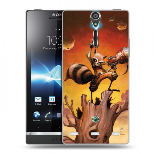 Дизайнерский пластиковый чехол для Sony Xperia S Стражи галактики