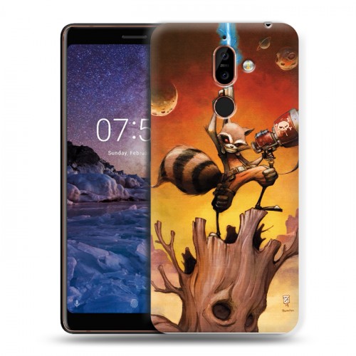 Дизайнерский пластиковый чехол для Nokia 7 Plus Стражи галактики