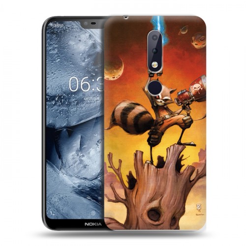 Дизайнерский пластиковый чехол для Nokia 6.1 Plus Стражи галактики