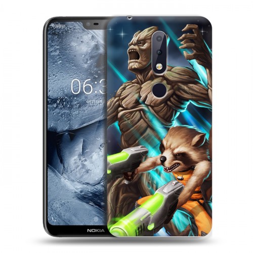 Дизайнерский пластиковый чехол для Nokia 6.1 Plus Стражи галактики