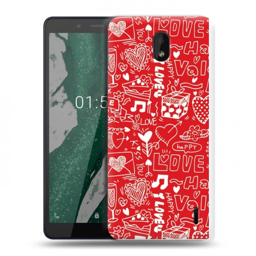 Дизайнерский силиконовый чехол для Nokia 1 Plus День Святого Валентина