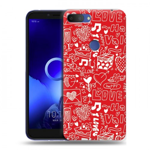 Дизайнерский пластиковый чехол для Alcatel 1S (2019) День Святого Валентина