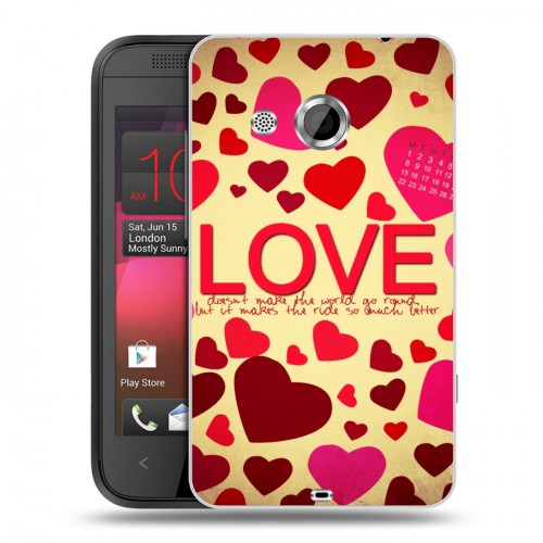 Дизайнерский пластиковый чехол для HTC Desire 200 День Святого Валентина