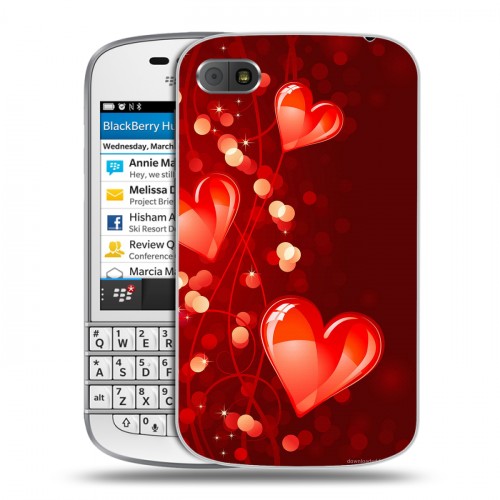 Дизайнерский пластиковый чехол для BlackBerry Q10 День Святого Валентина