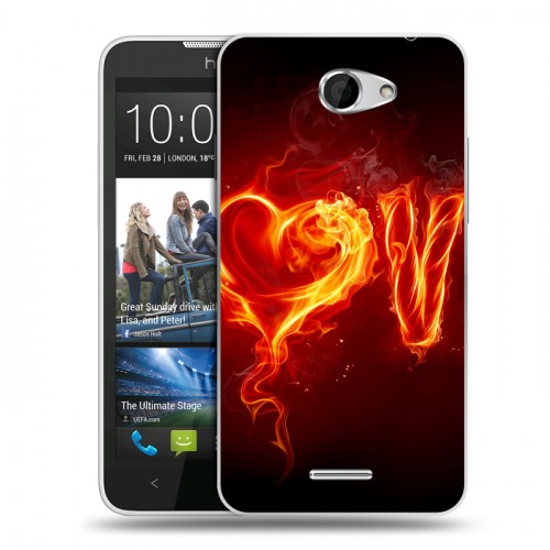 Дизайнерский пластиковый чехол для HTC Desire 516 День Святого Валентина