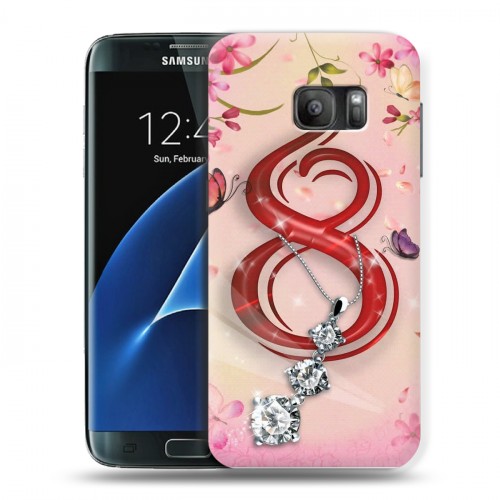 Дизайнерский силиконовый с усиленными углами чехол для Samsung Galaxy S7 8 марта