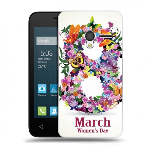 Дизайнерский пластиковый чехол для Alcatel One Touch Pixi 3 (4.5) 8 марта