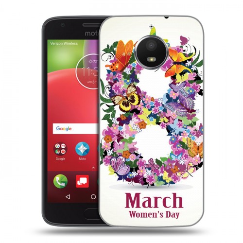 Дизайнерский силиконовый чехол для Motorola Moto E4 Plus 8 марта