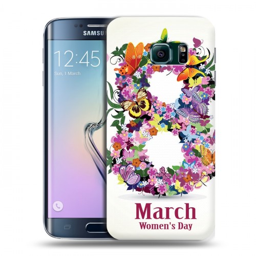 Дизайнерский пластиковый чехол для Samsung Galaxy S6 Edge 8 марта