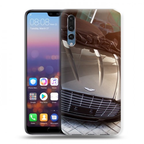 Дизайнерский силиконовый с усиленными углами чехол для Huawei P20 Pro Aston Martin