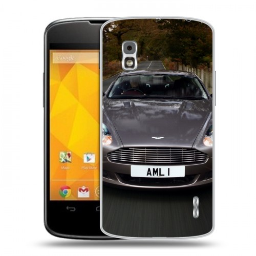 Дизайнерский пластиковый чехол для LG Google Nexus 4 Aston Martin