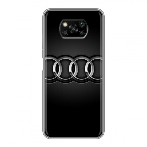 Дизайнерский силиконовый с усиленными углами чехол для Xiaomi Poco X3 Audi